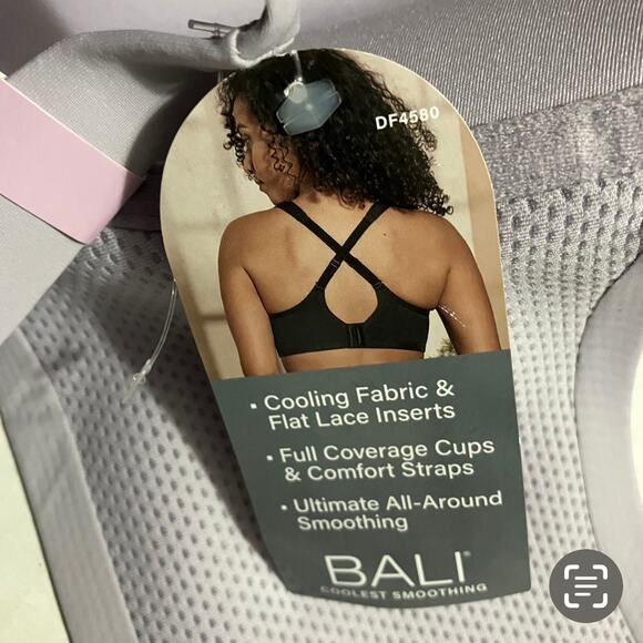 Bali Bra Womens Size 38D Coolest Smoothing Underwire T-Shirt Bra DF4580 Purple - Picture 8 of 9